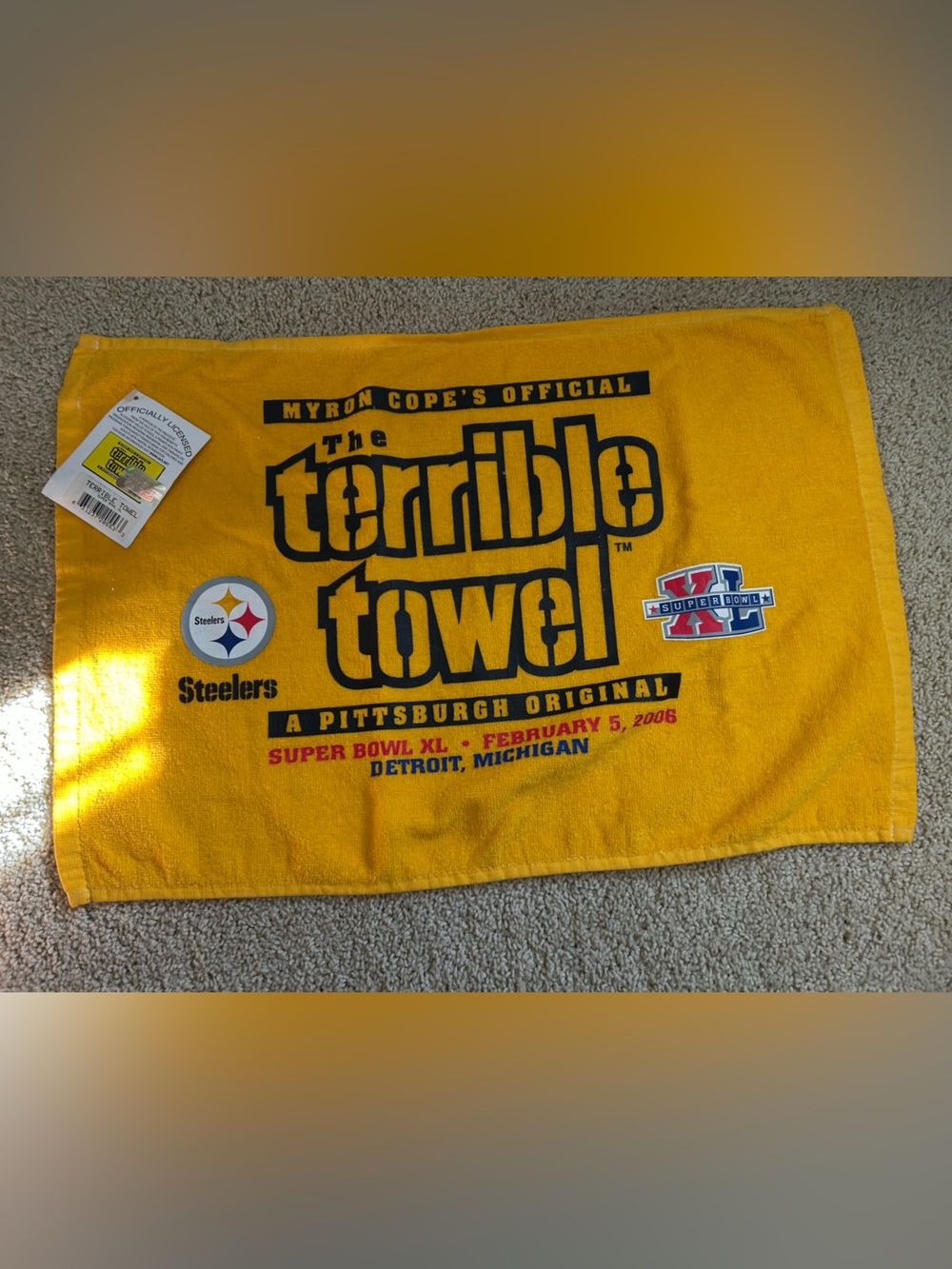 Pittsburgh Steelers Terrible Towel from Superbowl XL 2006 in Detroit